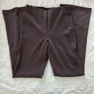 lululemon athletica Ribbed Wide Leg Pants in Dark Brown
